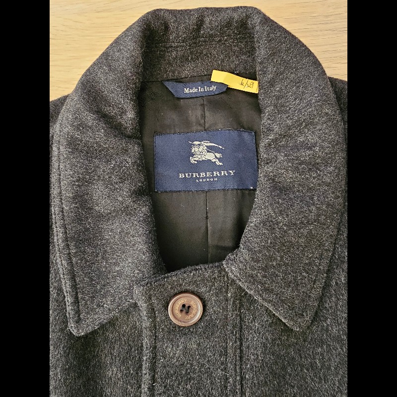 BURBERRY英國灰色男仕羊毛大衣 灰色 Size L-9