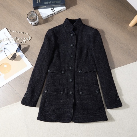 CHANEL立領毛呢外套