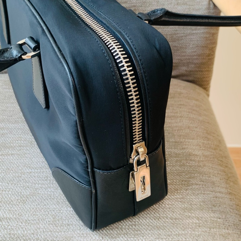 Prada手提肩背包 黑色尼龍 保齡球包-2