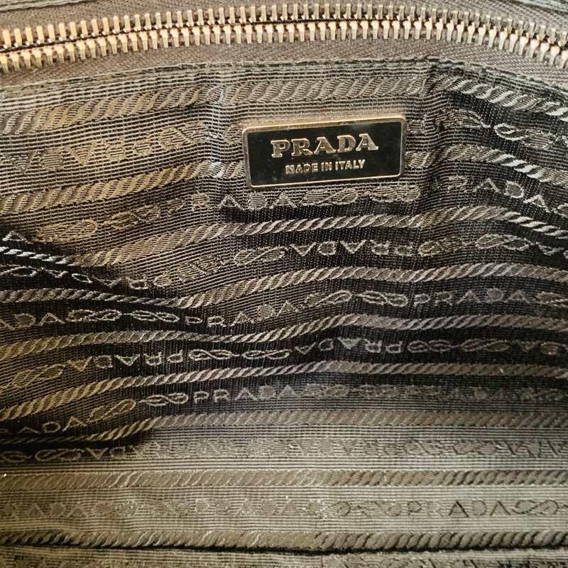 Prada手提肩背包 黑色尼龍 保齡球包-4