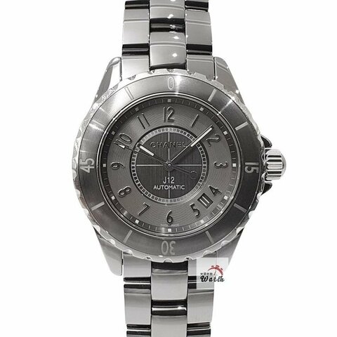 【大眾名錶】CHANEL 香奈兒 H2979經典 J12系列 2015/09卡 鈦陶瓷 數字面盤 摺疊扣 錶徑38 G143