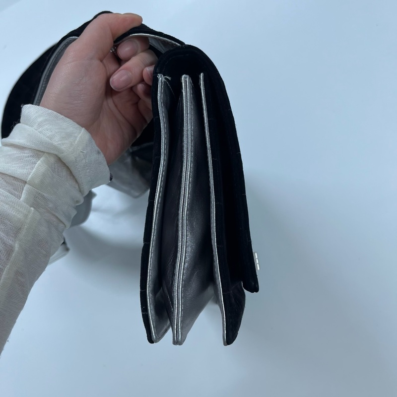 「JL精品代購」Chanel香奈兒 冰格麂皮 2.55 寬肩帶單肩包-9