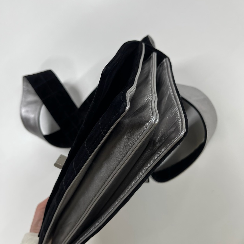 「JL精品代購」Chanel香奈兒 冰格麂皮 2.55 寬肩帶單肩包-13