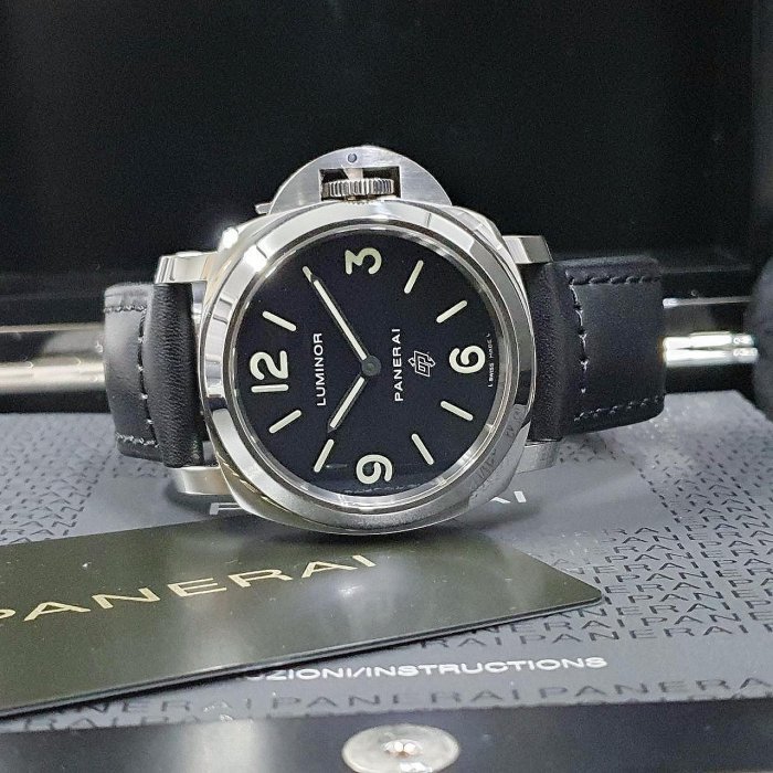 【大眾名錶】PANERAI 沛納海 PAM01000 LUMINOR系列 2017/10 黑色面盤 龍頭護橋 錶徑44mm B892-1