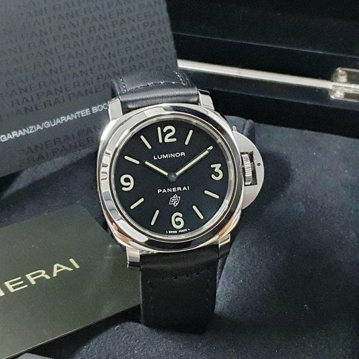 【大眾名錶】PANERAI 沛納海 PAM01000 LUMINOR系列 2017/10 黑色面盤 龍頭護橋 錶徑44mm B892-2