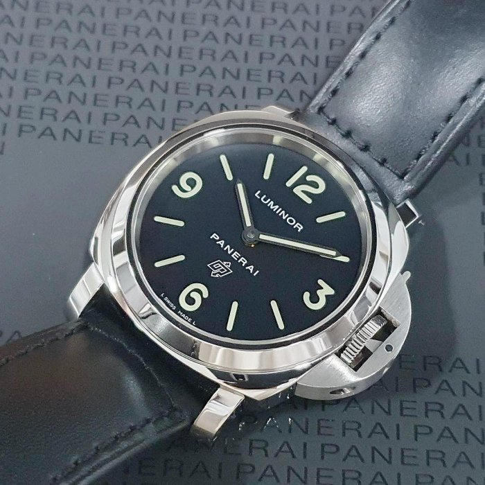 【大眾名錶】PANERAI 沛納海 PAM01000 LUMINOR系列 2017/10 黑色面盤 龍頭護橋 錶徑44mm B892-7