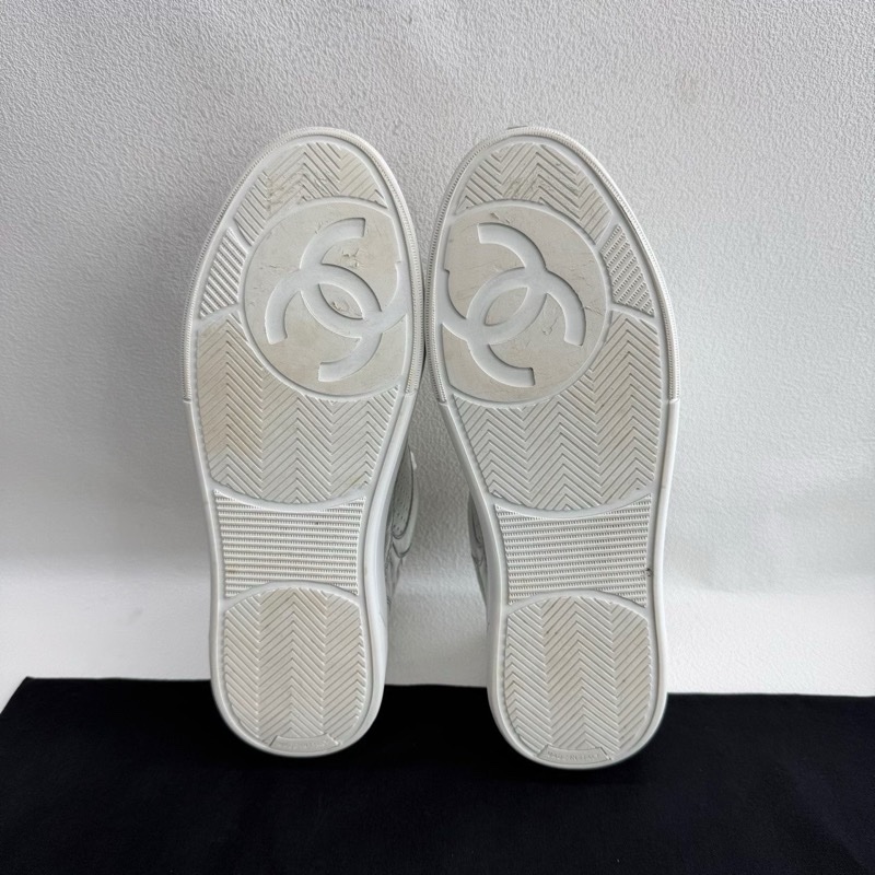 CHANEL香奈兒 空軍一號 雙C大logo 鐳射銀配色 38碼-9