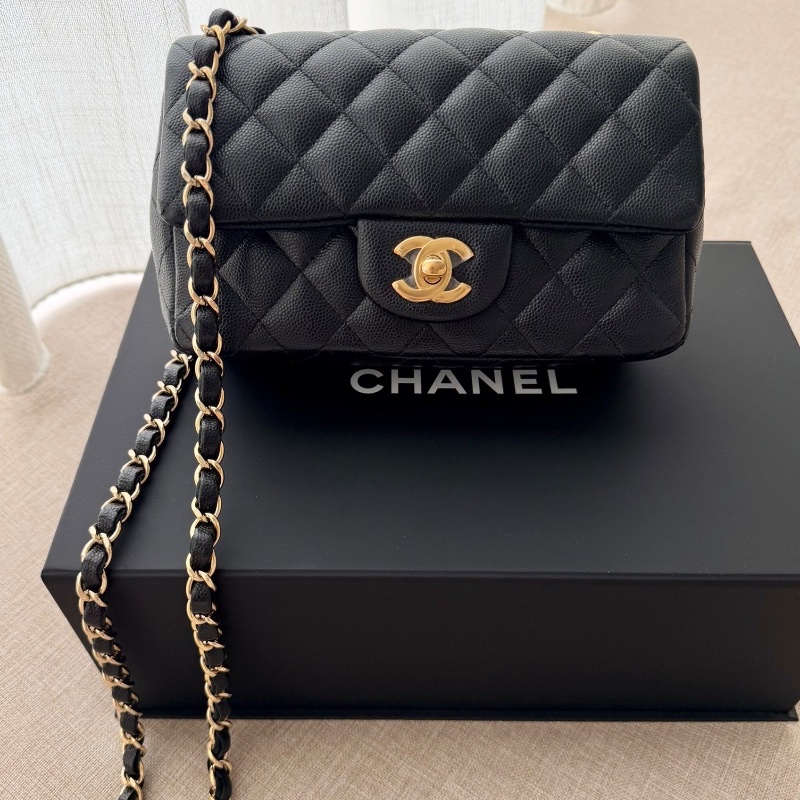 Chanel CF20 minicoco20 「現貨」絕版荔枝魚子醬牛皮配金釦！20公分超人氣經典款 最耐用有質感的皮革  9新  配件：紙盒、塵套-4