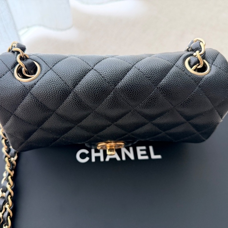 Chanel CF20 minicoco20 「現貨」絕版荔枝魚子醬牛皮配金釦！20公分超人氣經典款 最耐用有質感的皮革  9新  配件：紙盒、塵套-7