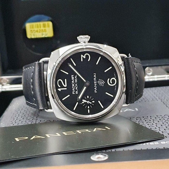 【大眾名錶】PANERAI 沛納海 PAM00380 RADIOMIR系列 2018/04 黑面 洋蔥頭 小秒針 原廠錶帶/錶扣 G154-2