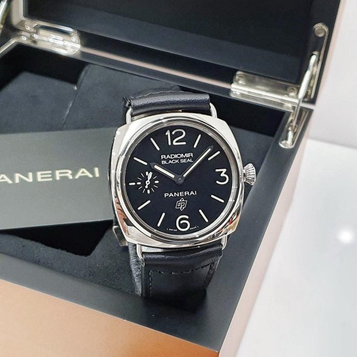 【大眾名錶】PANERAI 沛納海 PAM00380 RADIOMIR系列 2018/04 黑面 洋蔥頭 小秒針 原廠錶帶/錶扣 G154-3