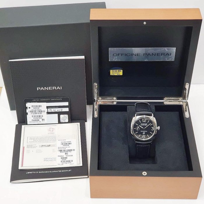 【大眾名錶】PANERAI 沛納海 PAM00380 RADIOMIR系列 2018/04 黑面 洋蔥頭 小秒針 原廠錶帶/錶扣 G154-8