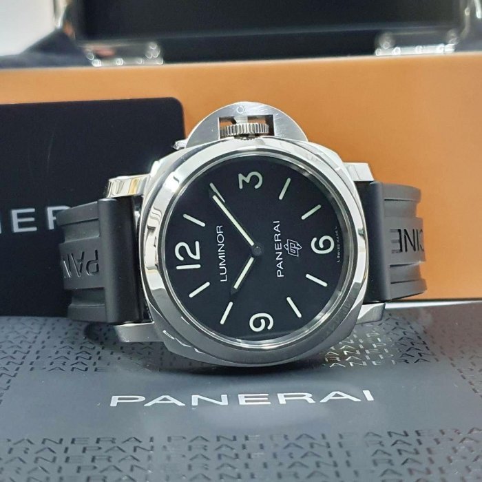 【大眾名錶】PANERAI 沛納海 PAM00773 LUMINOR系列 黑色面盤 原廠膠帶 原廠扣 原廠保固至2028/06 附代用帶 B900-1