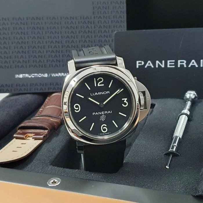 【大眾名錶】PANERAI 沛納海 PAM00773 LUMINOR系列 黑色面盤 原廠膠帶 原廠扣 原廠保固至2028/06 附代用帶 B900-2