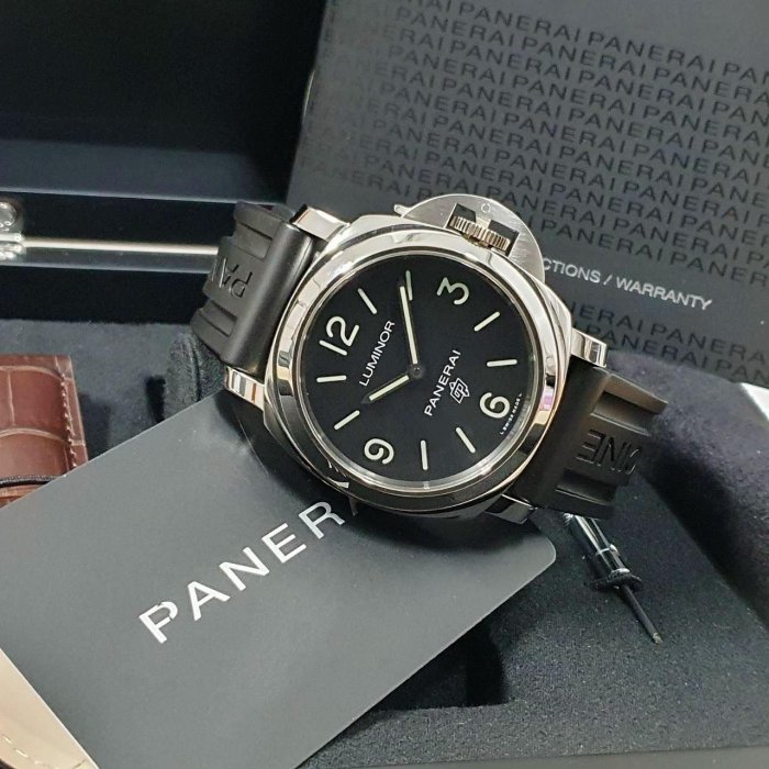 【大眾名錶】PANERAI 沛納海 PAM00773 LUMINOR系列 黑色面盤 原廠膠帶 原廠扣 原廠保固至2028/06 附代用帶 B900-3