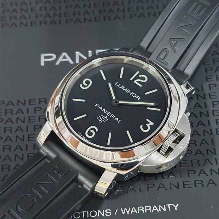【大眾名錶】PANERAI 沛納海 PAM00773 LUMINOR系列 黑色面盤 原廠膠帶 原廠扣 原廠保固至2028/06 附代用帶 B900-7