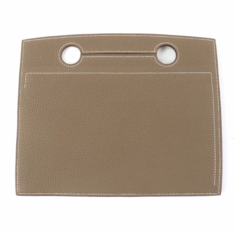 愛馬仕 Etoupe Togo 皮革手提包，金色五金配件，拉鍊開合，帶口袋，U 字印記，附原廠盒和防塵袋，法國製造，女士款-2