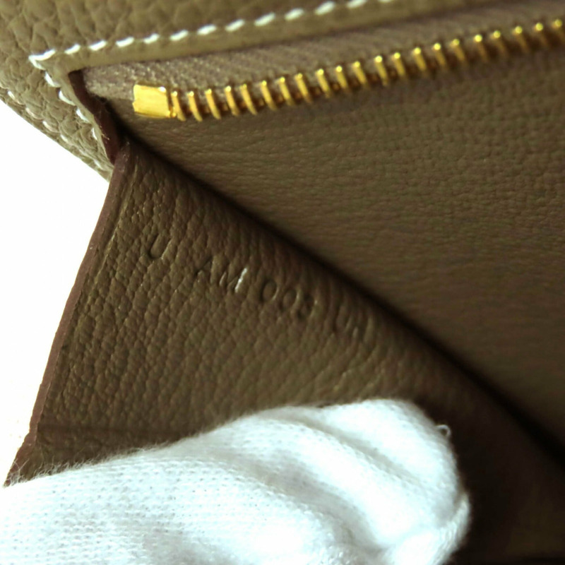 愛馬仕 Etoupe Togo 皮革手提包，金色五金配件，拉鍊開合，帶口袋，U 字印記，附原廠盒和防塵袋，法國製造，女士款-9