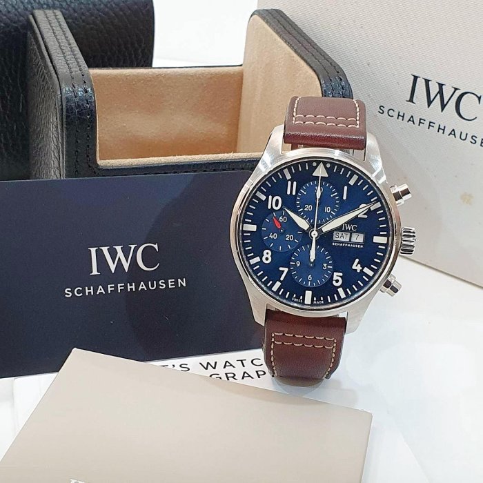 【大眾名錶】 IWC萬國 飛行員系列 IW377714 藍面 小王子特別版 2019/11 原廠皮帶/錶扣 原廠保固至2027/11 B1138-1