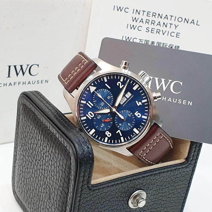 【大眾名錶】 IWC萬國 飛行員系列 IW377714 藍面 小王子特別版 2019/11 原廠皮帶/錶扣 原廠保固至2027/11 B1138-4