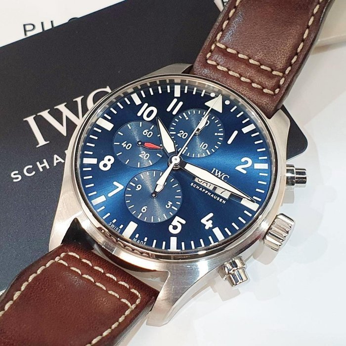 【大眾名錶】 IWC萬國 飛行員系列 IW377714 藍面 小王子特別版 2019/11 原廠皮帶/錶扣 原廠保固至2027/11 B1138-7