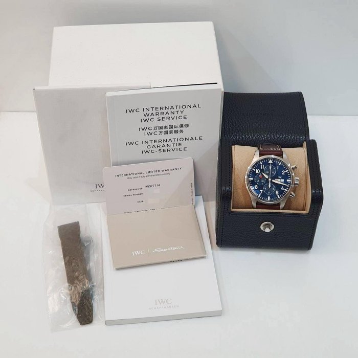 【大眾名錶】 IWC萬國 飛行員系列 IW377714 藍面 小王子特別版 2019/11 原廠皮帶/錶扣 原廠保固至2027/11 B1138-8