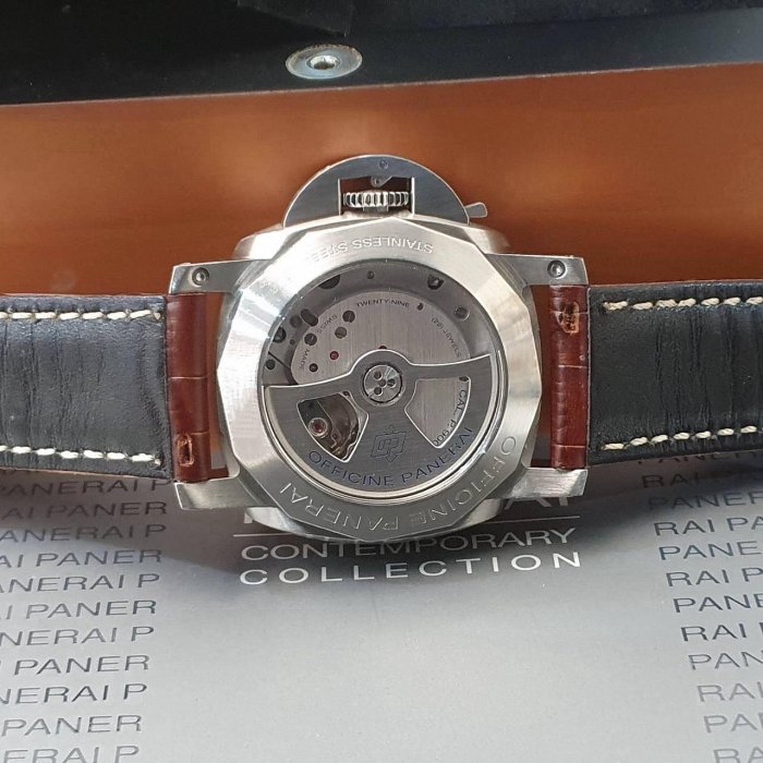 【大眾名錶】PANERAI沛納海 PAM00321 黑面 GMT 2012/08 三明治面盤 小秒針 大眾名錶G160-5