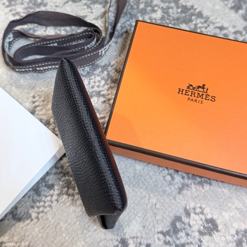 專櫃💯愛馬仕 Hermès BASTIA 89 NOIR Epsom 黑色經典零錢包 男女皆適用 送禮自用兩相宜-6