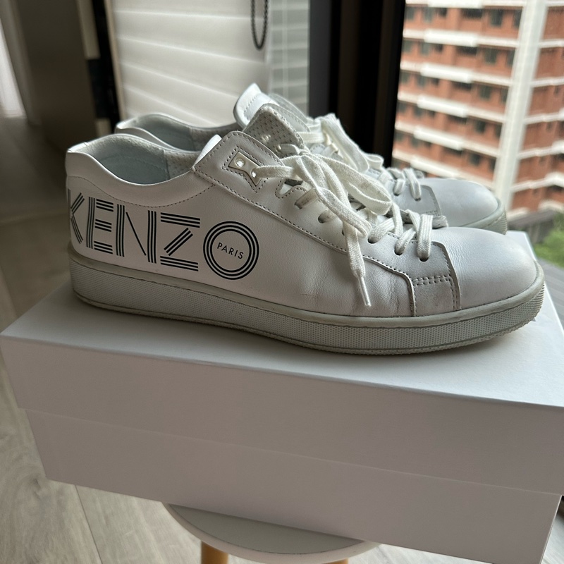 Kenzo 牛皮 小白鞋-3