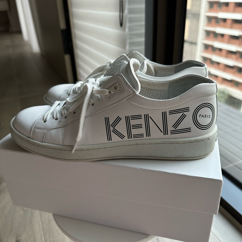Kenzo 牛皮 小白鞋-16
