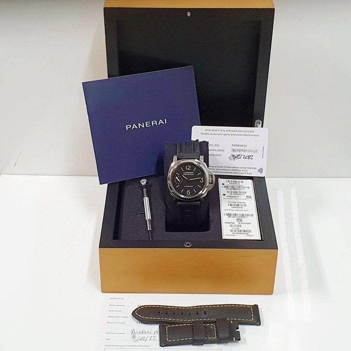 【大眾名錶】PANERAI沛納海 PAM00915 三明治面盤 2022/12 小秒針 龍頭護橋  B783-8