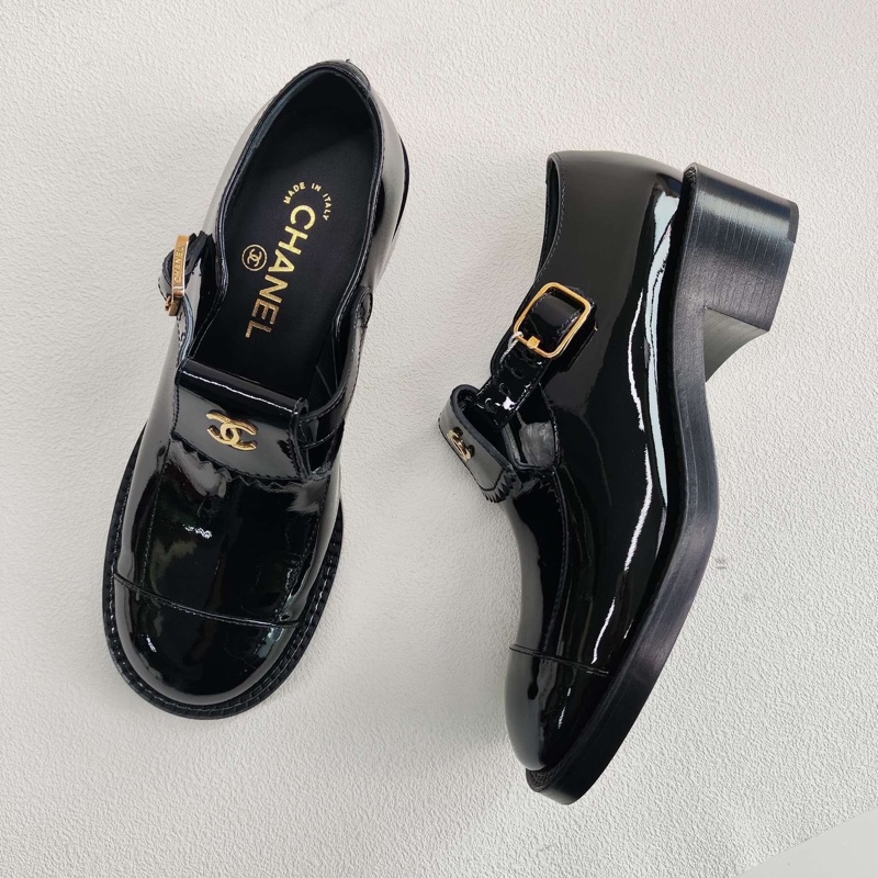 CHANEL香奈兒 漆皮 標誌金色雙C logo樂福鞋 37.5碼-7