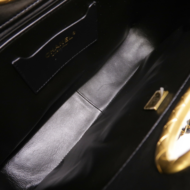 CHANEL 羊皮皮革2 Way Shoulder金扣手挽肩背兩用袋-4