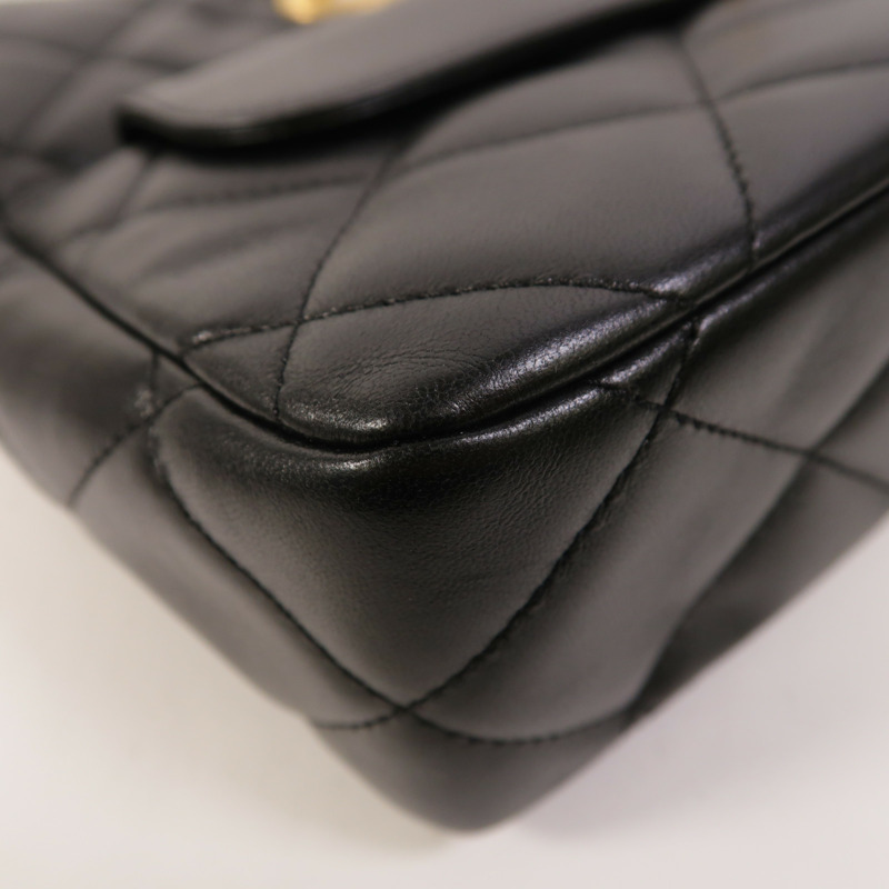 CHANEL 羊皮皮革2 Way Shoulder金扣手挽肩背兩用袋-12