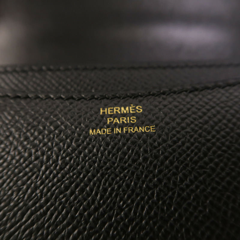 HERMES Clemence皮革Constance Mini金扣肩背袋Noir-6