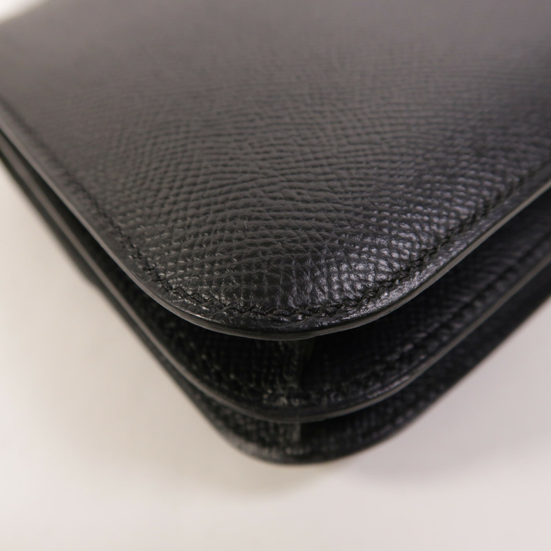 HERMES Clemence皮革Constance Mini金扣肩背袋Noir-14