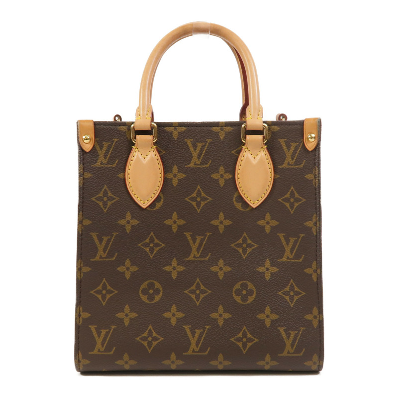 LOUIS VUITTON Monogram Sac Plat BB金扣手挽肩背兩用袋棕色-1