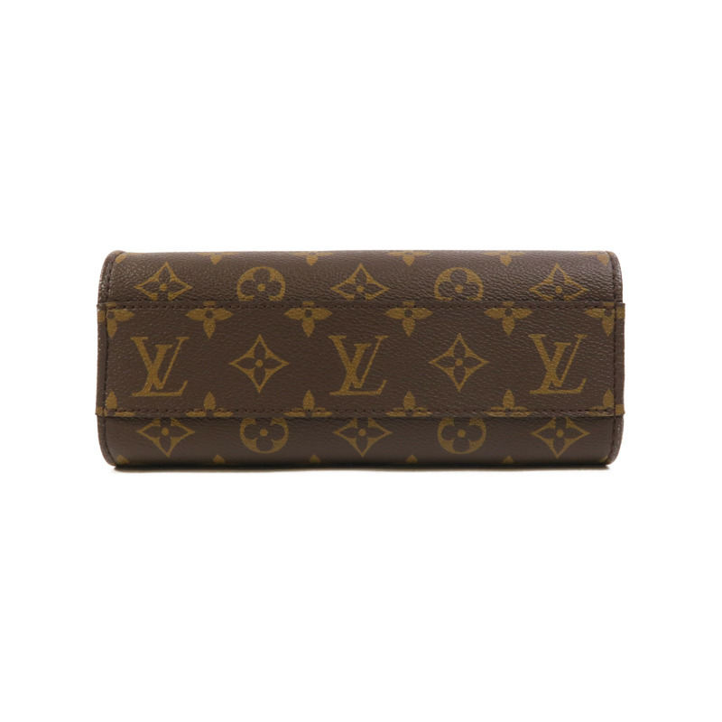 LOUIS VUITTON Monogram Sac Plat BB金扣手挽肩背兩用袋棕色-3
