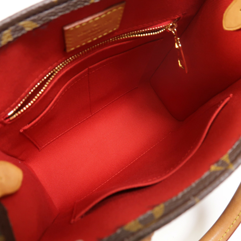 LOUIS VUITTON Monogram Sac Plat BB金扣手挽肩背兩用袋棕色-4