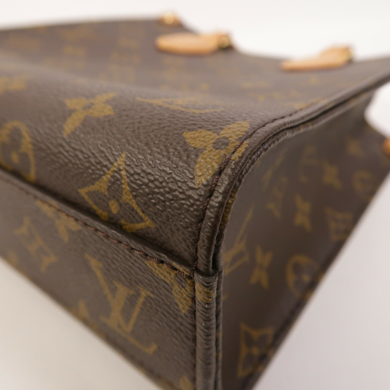 LOUIS VUITTON Monogram Sac Plat BB金扣手挽肩背兩用袋棕色-8