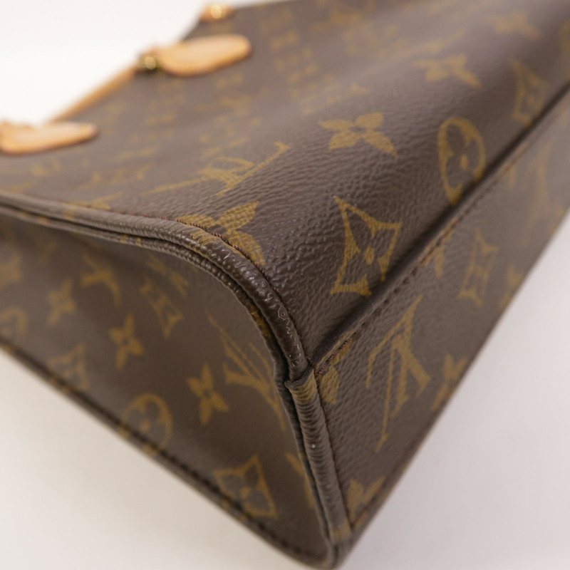 LOUIS VUITTON Monogram Sac Plat BB金扣手挽肩背兩用袋棕色-11