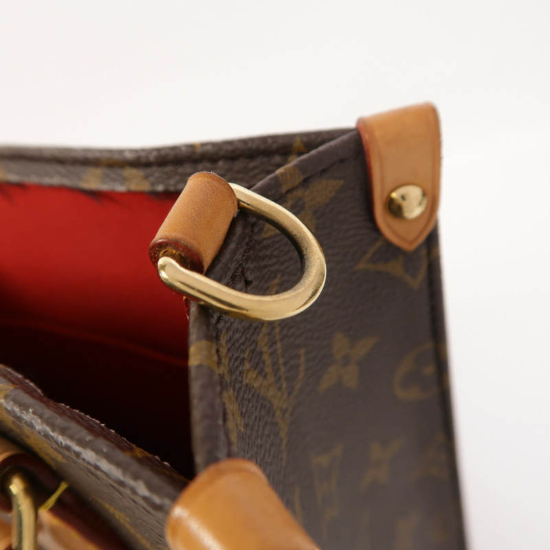 LOUIS VUITTON Monogram Sac Plat BB金扣手挽肩背兩用袋棕色-14