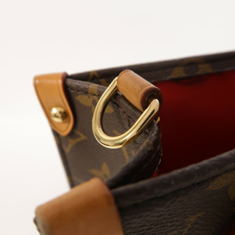 LOUIS VUITTON Monogram Sac Plat BB金扣手挽肩背兩用袋棕色-15