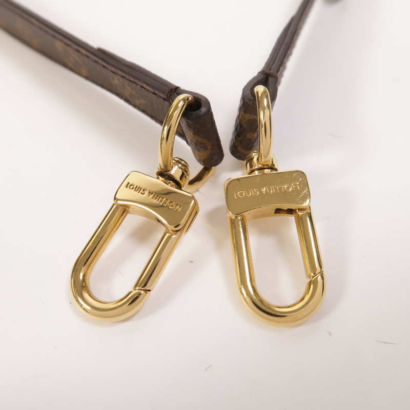 LOUIS VUITTON Monogram Sac Plat BB金扣手挽肩背兩用袋棕色-16