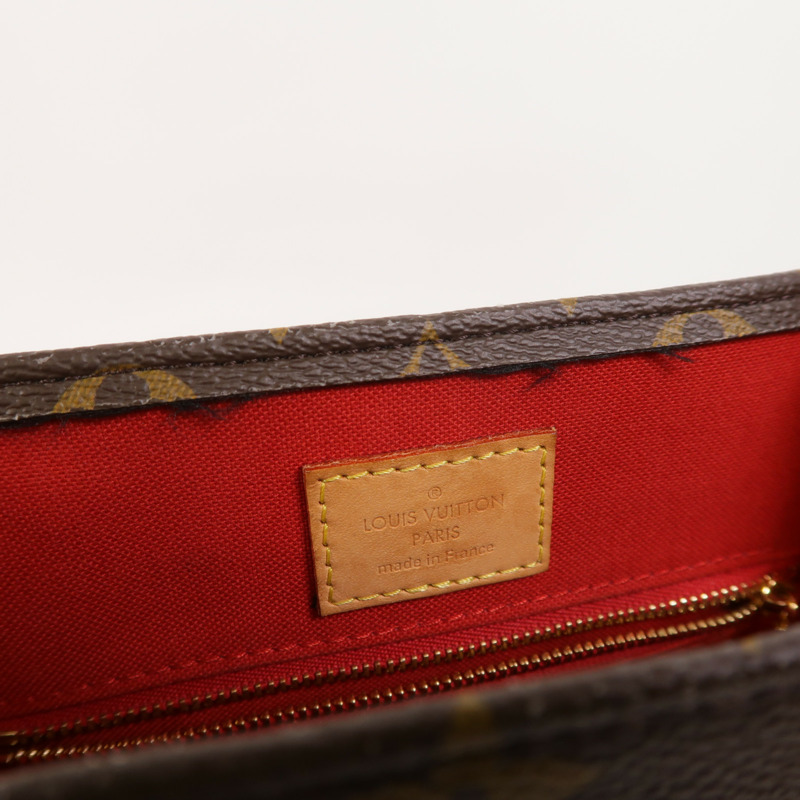 LOUIS VUITTON Monogram Sac Plat BB金扣手挽肩背兩用袋棕色-21