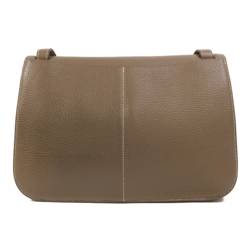 HERMES Clemence皮革Halzan 31銀扣手挽肩背兩用袋Etoupe-1