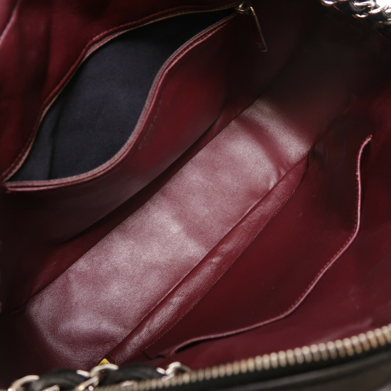 CHANEL 羊皮皮革Chain Shoulder銀扣鏈帶肩背袋-3