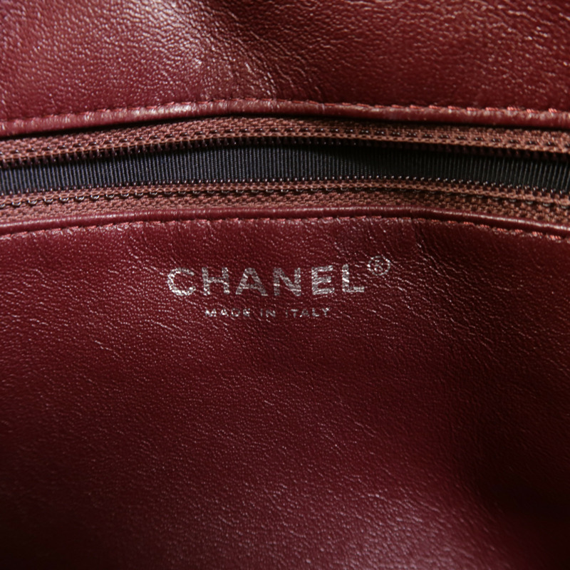 CHANEL 羊皮皮革Chain Shoulder銀扣鏈帶肩背袋-6