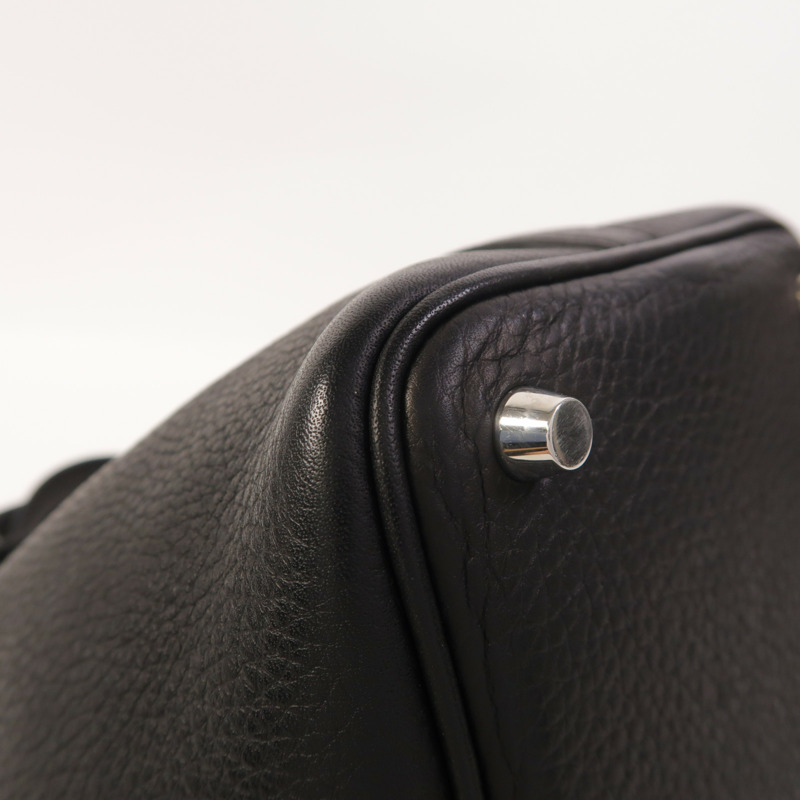 HERMES Clemence皮革Picotin PM銀扣手挽袋Noir-10