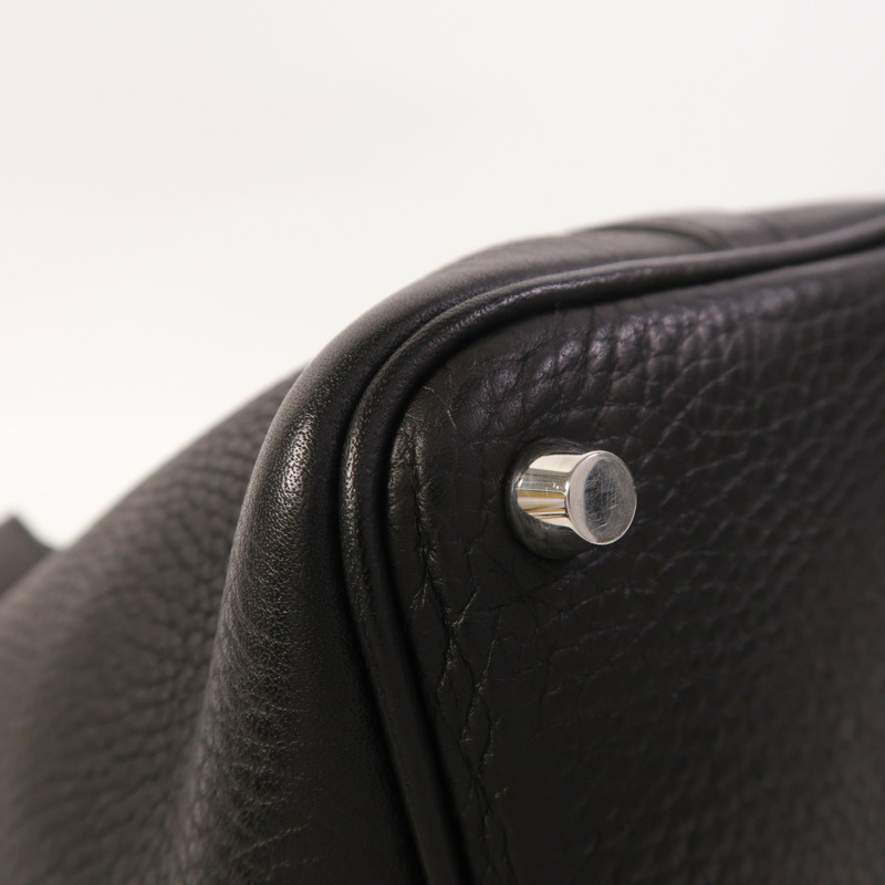 HERMES Clemence皮革Picotin PM銀扣手挽袋Noir-12